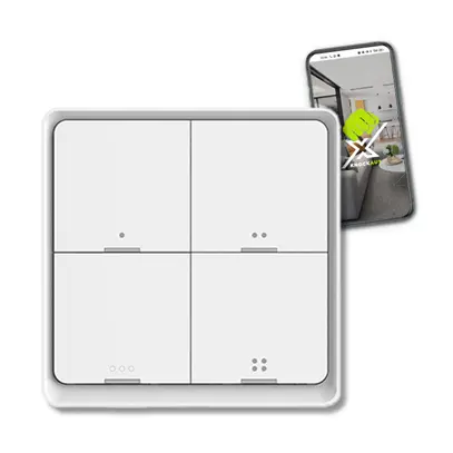 Interruttore wireless 4 canali KnockautX, da BRELAG 