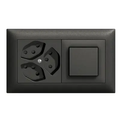 Combinazione INC EDIZIOdue 3×T13 +3/1P nero orizzontale 