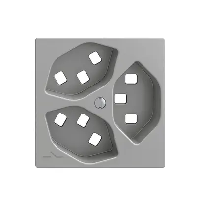 Kit montaggio Feller EDIZIOdue, per presa 3×T23 1×separato, silver 