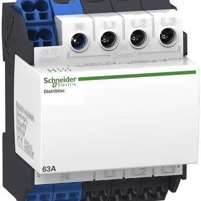 Bloc de bornes Schneider Electric 63A 4 pôles 