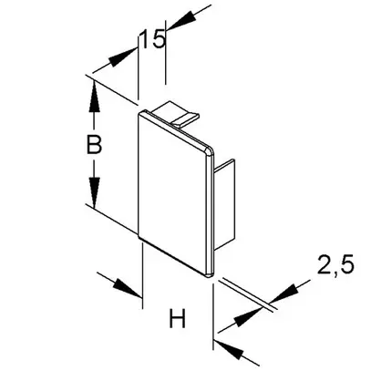 Piastra terminale HKL grigio chiaro per 40×62mm 