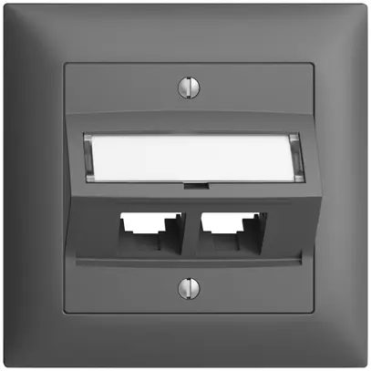 Kit di montaggio INC S-One EDIZIOdue FMI per 2×RJ45 obliquo, grigio scuro 