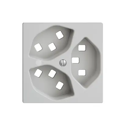 Frontset EDIZIOdue hellgrau 60×60mm 3×T23 mit Linse 