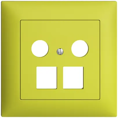 Kit di copertura INC EDIZIOdue FMI, p.presa multimedia, p.2×RJ45 Keystone lemon 