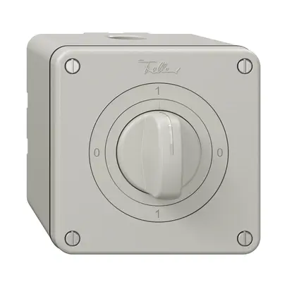 Interruttore rotativo NAP NEVO, 0/1L, con manopola, KS, 0-1-0-1, grigio chiaro 