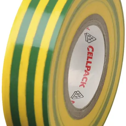 Ruban isolant Cellpack 128 15mm×10m vert/jaune 