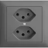 Prise INC EDIZIOdue 2×T13 gris foncé 