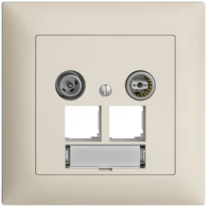 UP-Multimediadose EDIZIOdue FMI EASYNET 11dB, f.2×RJ45 S-One, crema 