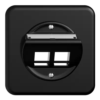 UP-Montageset Sdue, mit Schrägauslasshaube f.2×Keystone schwarz 