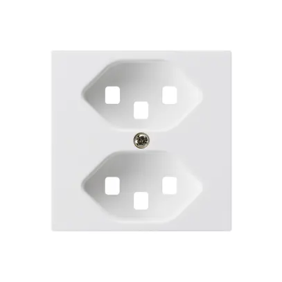 Plaque frontale kallysto 2×T23 60×60mm blanc pour prise 2×T23 