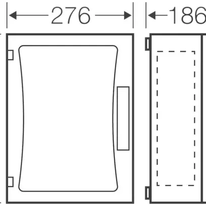 Coffret d'appareil Hensel FP 0241 gris vide a.porte transpa.fermée 276×366×186mm 
