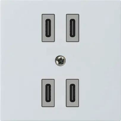 Presa di carica USB Hager kallysto 2×C-C 2×20W o 4×10W 5V 60×60mm bianco 