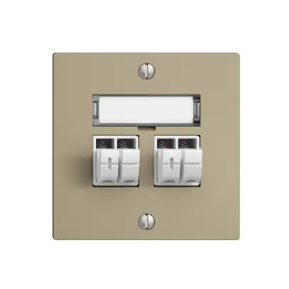 Presa audio Push Type EDIZIOdue F, 2×, kit di dicitura, sand 