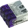 Borne de connexion Woertz 3P 0.2…2.5mm² leviers de commande violet transparent 
