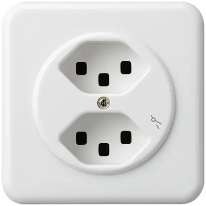 Presa INC Hager basico 2×tipo 23 1×S C bianco 