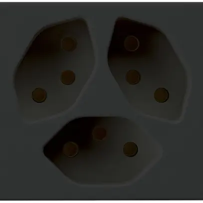 Presa FLF Hager 3×tipo 13 D nero 