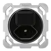 Inserto per combinazione INC I basico A-R/1L+T13 nero con placca di fissaggio 