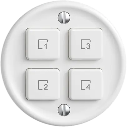 Poussoir scènes STANDARDdue Wiser SNAPFIX® 4 scènes 4 touches bc 