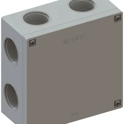 Boîte de dérivation AP IP65, vide, gris, 105×105×50mm, sans bornes 