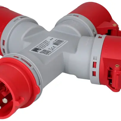 Deviatore incrociato MH 1×spina CEE 16A 3×presa CEE 16A rosso 400V IP44 