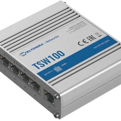 Teltonika TSW100 Industrie PoE Switch Din-Rail Montage 
