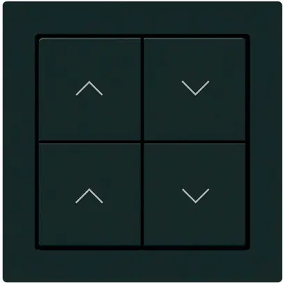 Poussoir pour stores KNX Hager BA kallysto A quadruple 60×60mm noir 