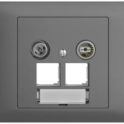 Prise multimédia INC EDIZIOdue BKE EASYNET 15dB, p.2×RJ45 S-One, gris foncé 