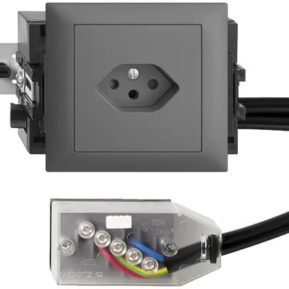 Presa INS EDIZIOdue T13 L2 grigio scuro 49…69mm per cavo Technofil 