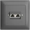 UP-Anschlussdose 2×RJ45/u 8P getr. EDIZIOdue dunkelgrau ITplus 