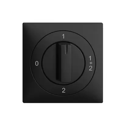 Kit frontal EDIZIOdue 0-1-1+2-2 60×60mm noir pour interrupteur rotatif 