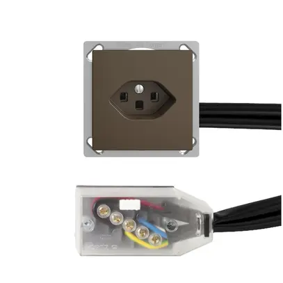 Presa INS EDIZIOdue T23 L1 coffee per cavo piatto Technofil 