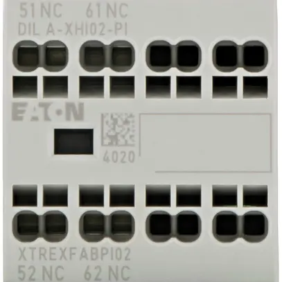 Contact auxiliaire Eaton, 2P, Ith=16A, 2O, fixation frontale, bornes Push-in 