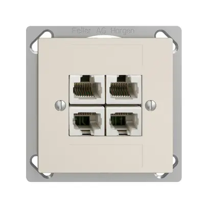 Presa INS 4×RJ45/u 4P sep.EDIZIOdue crema, ITplus 