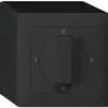 Interruttore rotativo AP kallysto 2/1L nero 0-A-0-H con manopola 