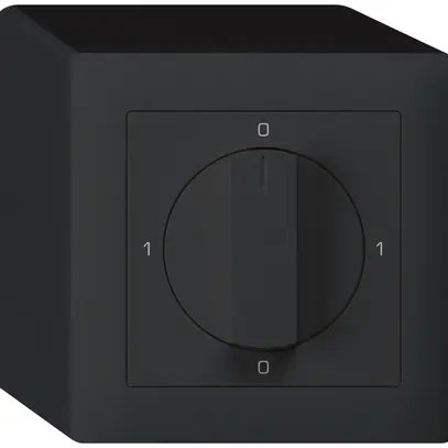 Interruttore rotativo AP kallysto 2/1L nero 0-A-0-H con manopola 