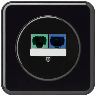 Insert pour prise ENC DSL basico 2×RJ45 noir 