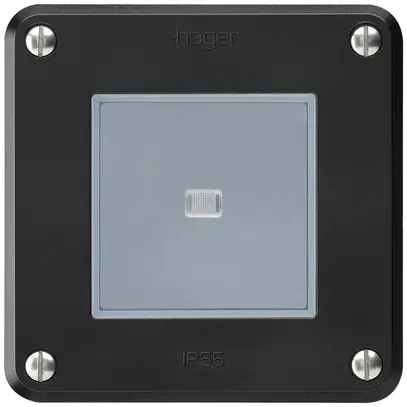 Interruttore INC robusto IP55 schema 6 illuminato nero 