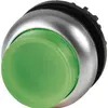 Leucht-Drucktaste ETN RMQ hoch grün, rastend, Ring verchromt 