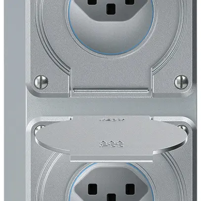 Combinaison AP robusto 2×1, 2×prise T23 IP55 aluminium 