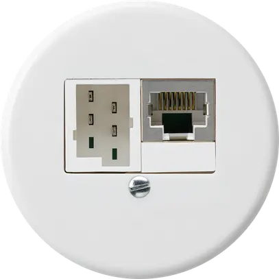 Insert pour boîte ENC basico 1×RJ45u+1×TT83 blanc 