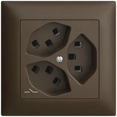 Prise ENC 3×T23 Feller EDIZIOdue FMI, 1×séparé, bornes enfichables, coffee 