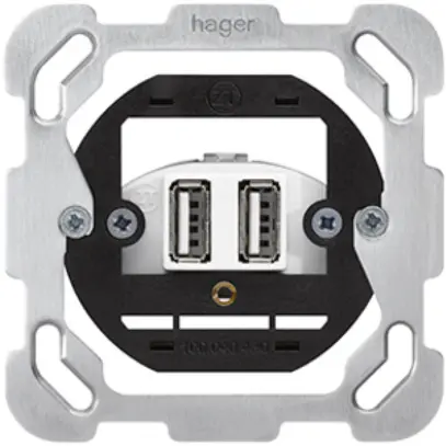 Intérieur pour prise de charge USB Hager montage F 240V 2400mA type A 
