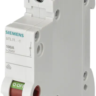 Interrupteur AMD Siemens SENTRON 5TL1, 63A/250V 1L 1F, levier rouge, 1UM 