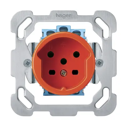 Prise ENC HA basico type 15 a.plaque de fixation a.bornes enfichables orange 