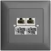 Boîte ENC SOHO 2×TT/2×RJ45/u sép.ITplus EDIZIOdue gris foncé 