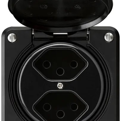 Prise ENC robusto 2×type 13 noir 