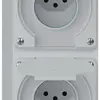 Combinaison AP robusto 2×1, 2×prise T13 IP55 gris 
