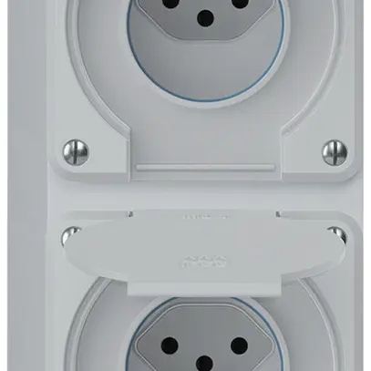 Combinaison AP robusto 2×1, 2×prise T13 IP55 gris 