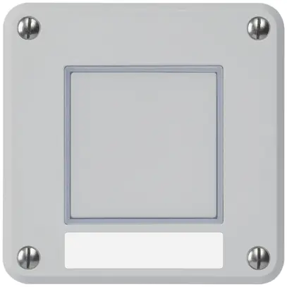 Pulsante di suoneria INC Hager robusto IP55 con placchetta grigio 