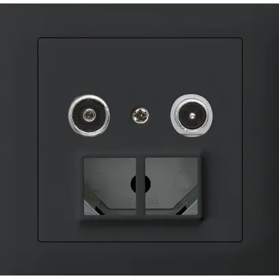 Prise multimédia INC kallysto R-TV avec boîte INC G3 montage T 4dB 2GHz noir 